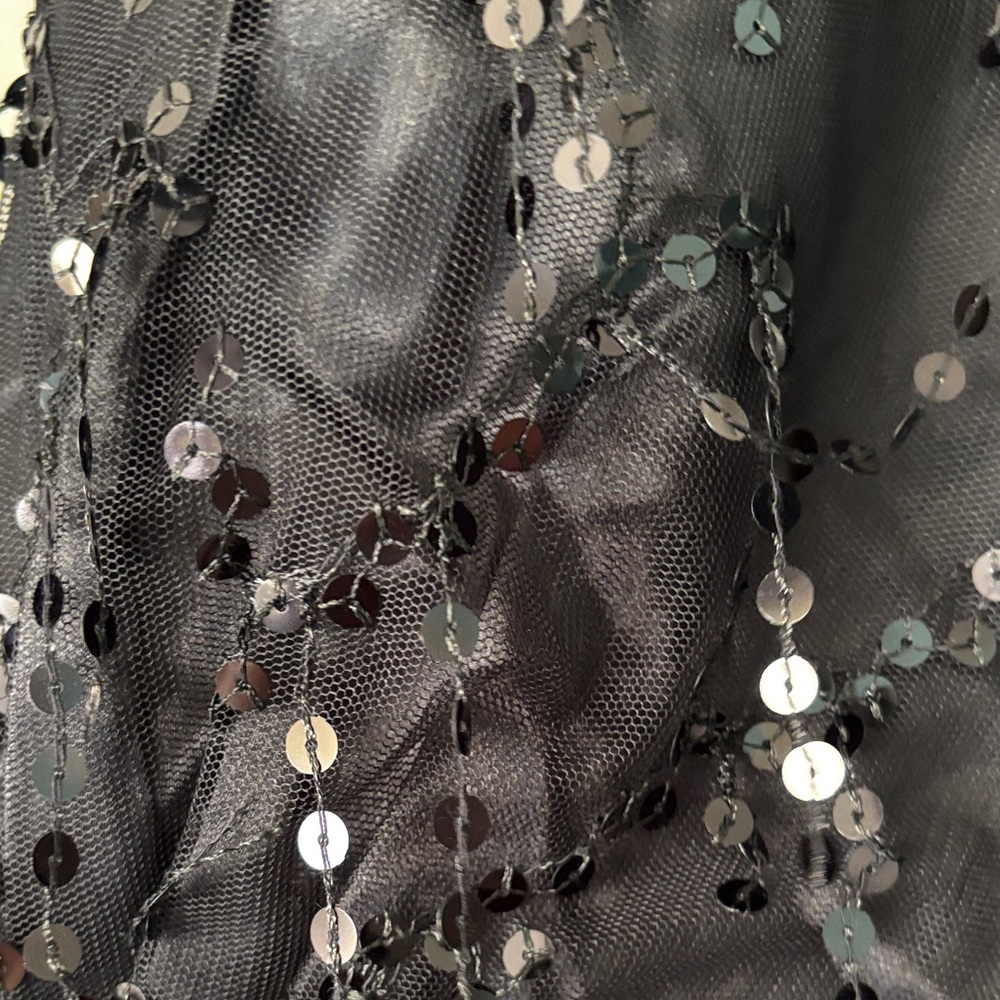 Elegant Black Sequin Backless Dress